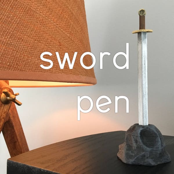 Sword Pen With Rock Stand! (ballpoint pen set hand painted)