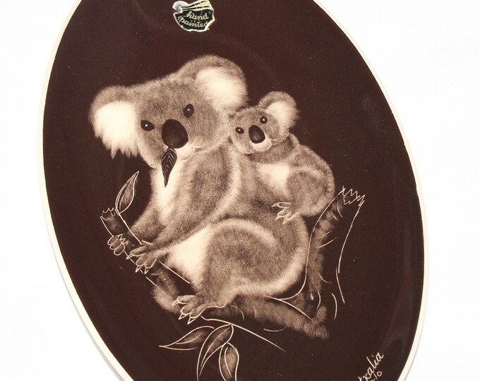 The Little Sydney Pottery Australia Koalas Wall Plate Vintage Hand