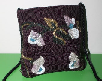 Beautiful Vintage Hato Hasi (Japan) Beaded Cross Body Evening Bag | Made in Japan