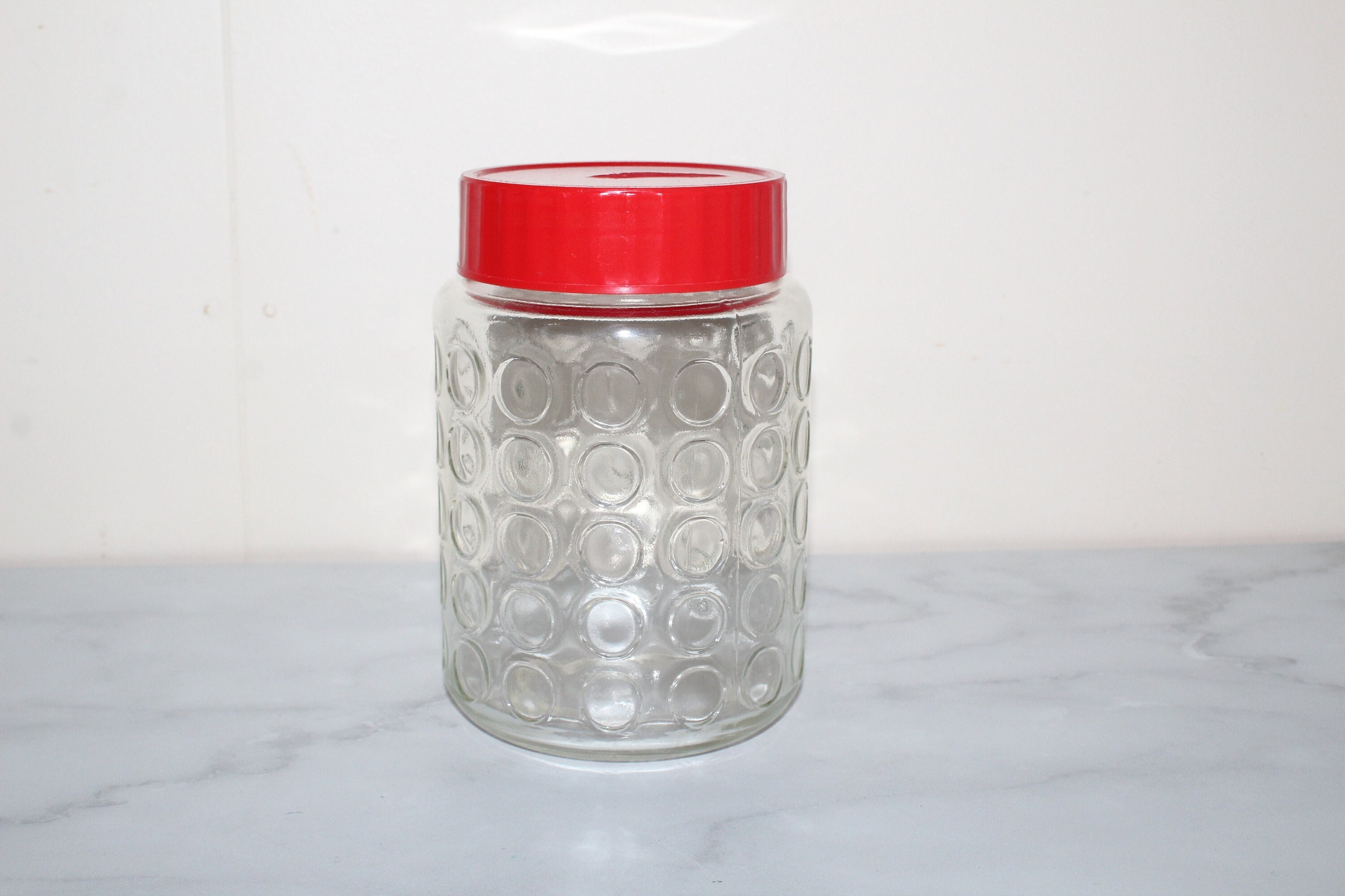 Retro 60s Glass Lidded Coffee / Sugar Jar .. Vintage Kitchen Etsy