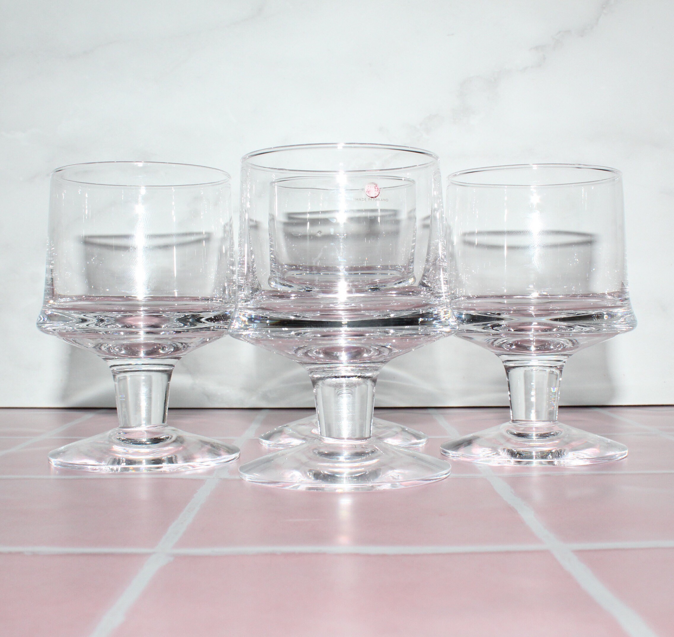 Vintage IITTALA Finland Marski Goblet Glasses x 4 .. Tapio Etsy