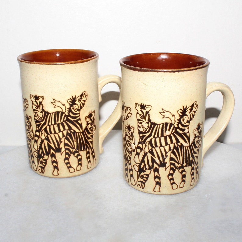 x 1 Vintage Zebra Stoneware Coffee Mug Nicholas-John image 1
