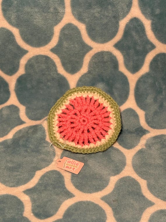 Crochet Watermelon Coaster