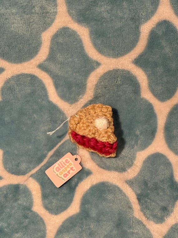 Crochet Slice of Cherry Pie