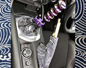Bota de cambio de ondas japonesas o cubierta de bota de freno electrónico / Elección de color de hilo / Accesorio de automóvil JDM personalizado /
