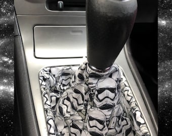 Storm Trooper Shift boot cover | Choice of thread color for stitching | Top embellishment customization | Car Accessory