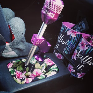 Hibiscus floral shift boot or handbrake boot cover | Choice of color | Custom car accessory | Smaller Hawaiian flowers | Sewn with love |