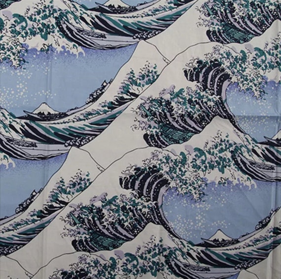 Blue Flowy Big Japanese Wave Shift Boot OR Handbrake Boot Cover