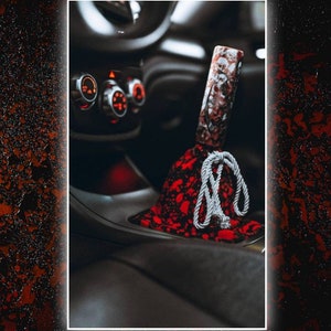 Black with Red blood splatter shiftboot | Choice of thread color for stitching near seams | Optional top embellishment rope or sequins |