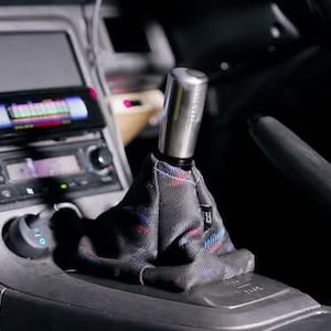 JDM RECARO confetti shift boot or E-brake boot | car upholstery accessory | Custom shift boot made to order | Unique find!