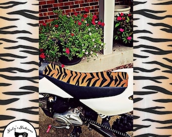 Tiger Print Motorcycle Seat Cover: Waterproof Pitbike Cover