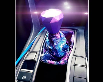 Purple Galaxy with Shimmer Silver Glitter Shift Boot | Choice of thread color | Optional top stitch embellishment |