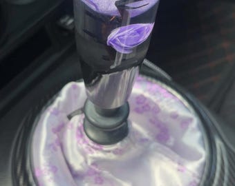 Lilac Purple Sakura Cherry Blossom Shift Boot OR E-brake boot| Custom sewn car accessory | Car gear boot | JDM | KDM | Handmade