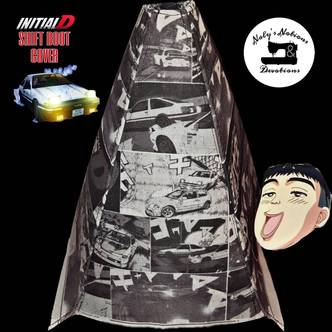 Initial D Anime Manga Cover Car Japanese Printed Cotton Men's T