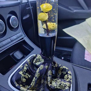 JDM black with Gold Cherry Blossom shift boot OR e-brake boot / Sakura shift boot cover | Choice of thread color | Custom-made |