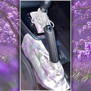 Lilac Purple Sakura Cherry Blossom Shift Boot OR E-brake boot| Custom sewn car accessory | Car gear boot | JDM | KDM | Handmade