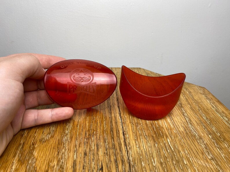 Vintage Plastic Pringles Potato Chip Holder to Go Container Keeper Red