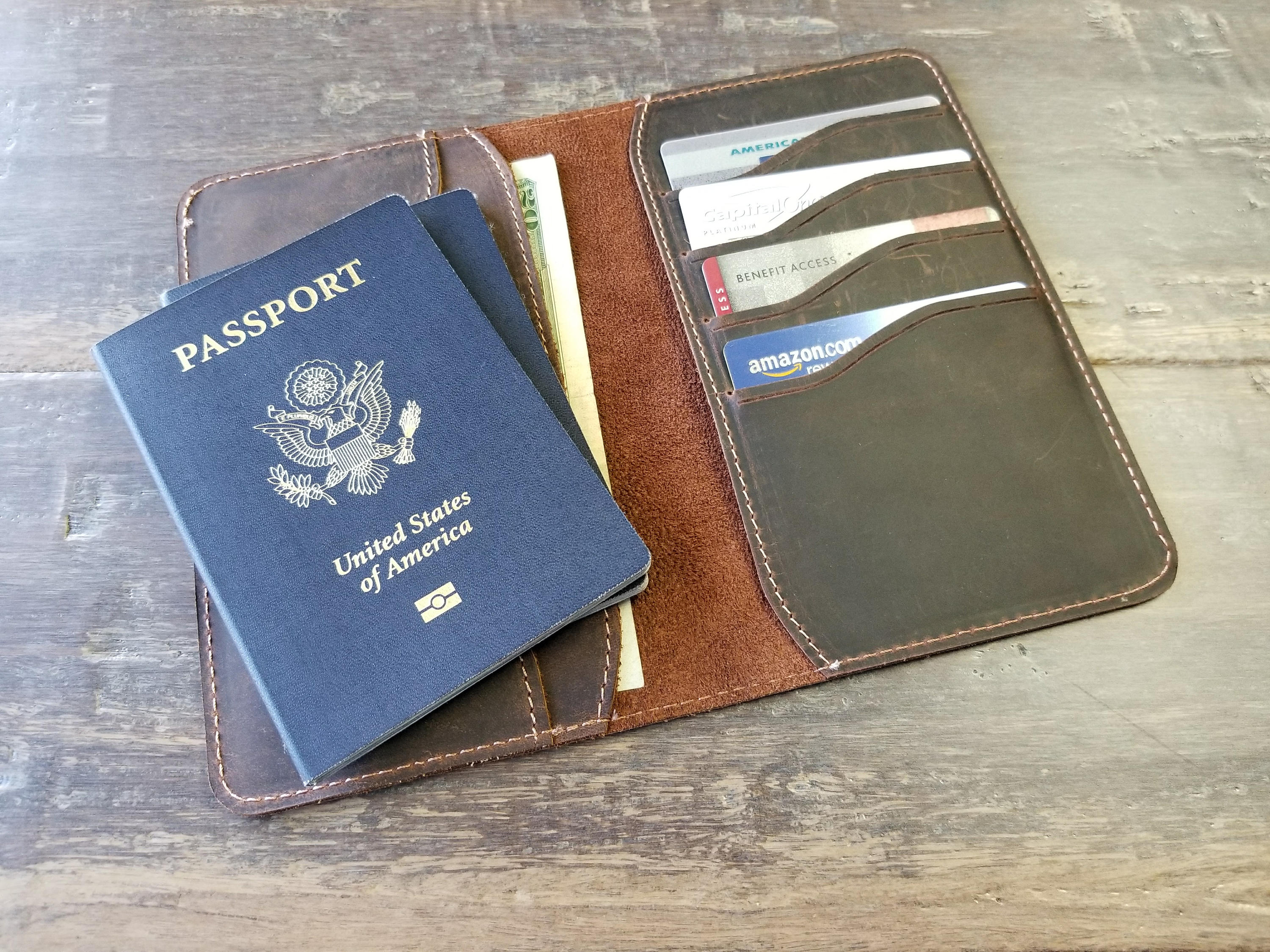 PERSONALIZED leather wallet passport holder passport case | Etsy