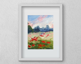 Poppy Field 5x7inches