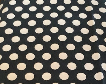 Very beautiful patchwork fabric white polka dots navy blue background 100% cotton