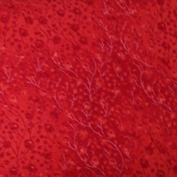 fat tres beau Tissu patchwork faux uni rouge de noel 100% coton