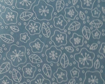 patchwork fabric light blue flowers 100% cotton