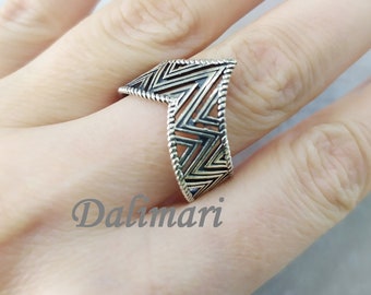 Ring adjustable large sizes 8 9 10 Sterling silver 925 band rings Armenian handmade