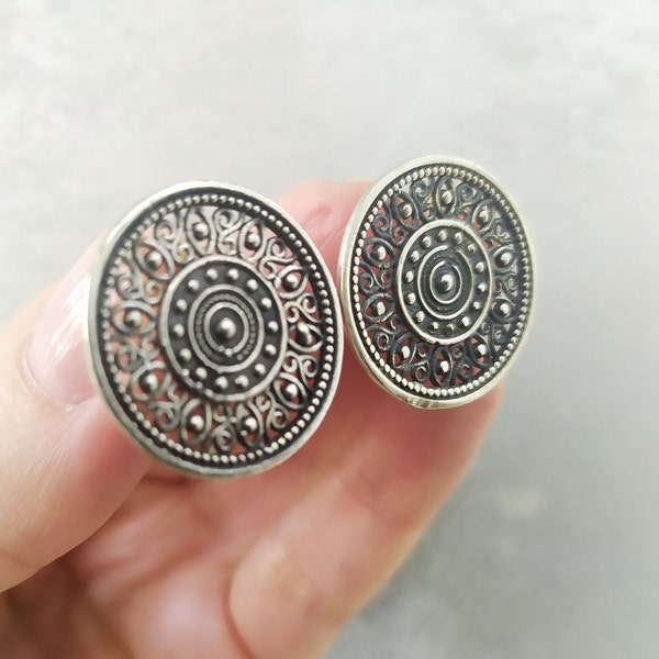 Boucles d'oreilles en argent sterling 925 de différentes longueurs, perles blanches traditionnelles arméniennes faites main