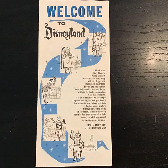 1960 Welcome to Disneyland Brochure, Tri-fold, Original - Etsy