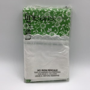 Utica Country Calico pillowcase set, bright/lime green, new in original package