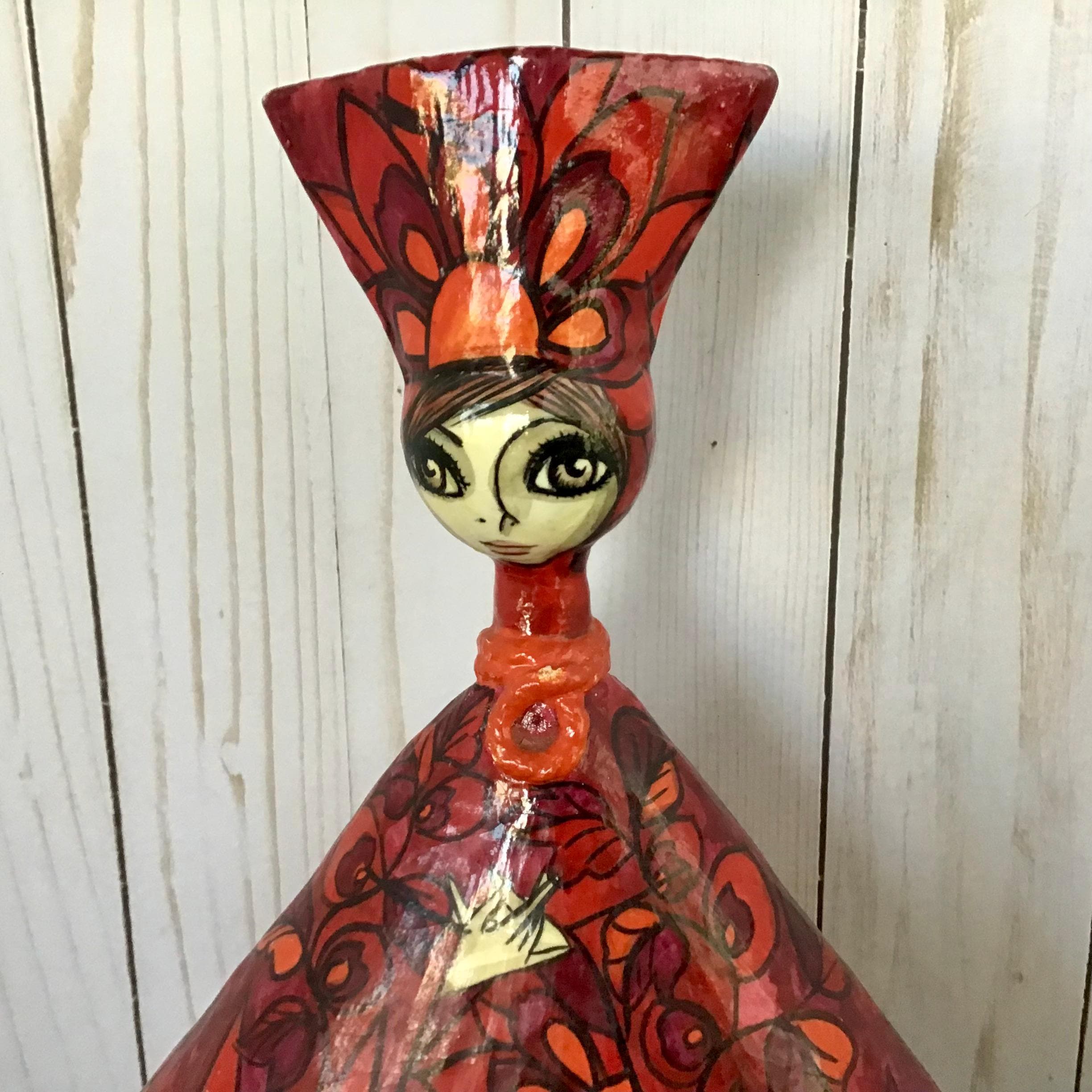 Vintage Abelardo Ruiz Signed Paper Măché Art Doll, Original