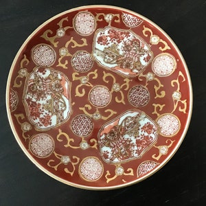 Gold Imari hand painted decorative plate, Made in Japan, 1960s