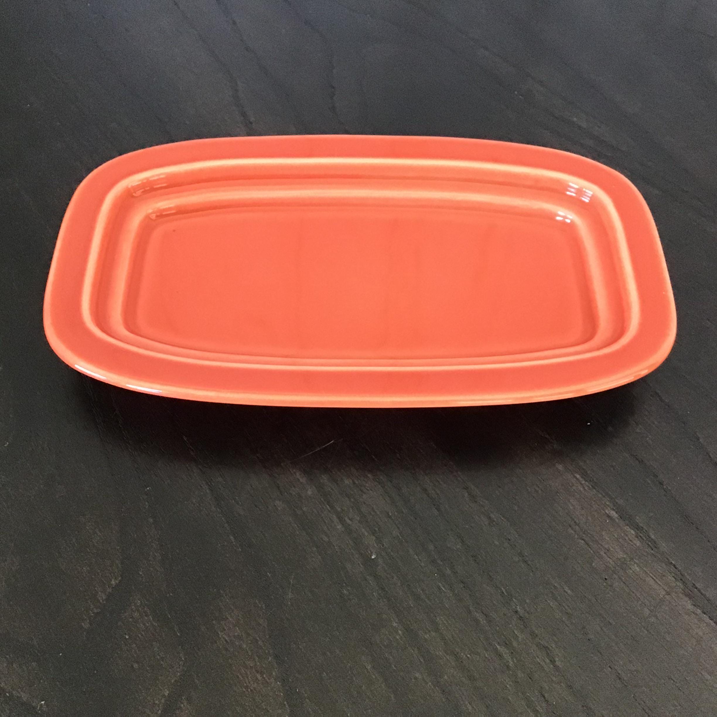 Homer Laughlin Fiesta XL Extra Large Covered Butter Dish – Poppy Orange – Contemporary USA