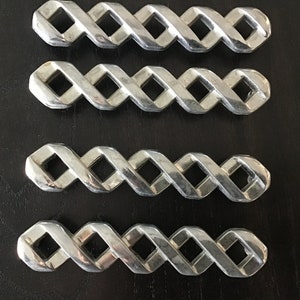 Mcm drawer handles/pulls, crisscross or zig zag design, 5” on center, chrome, H 1397