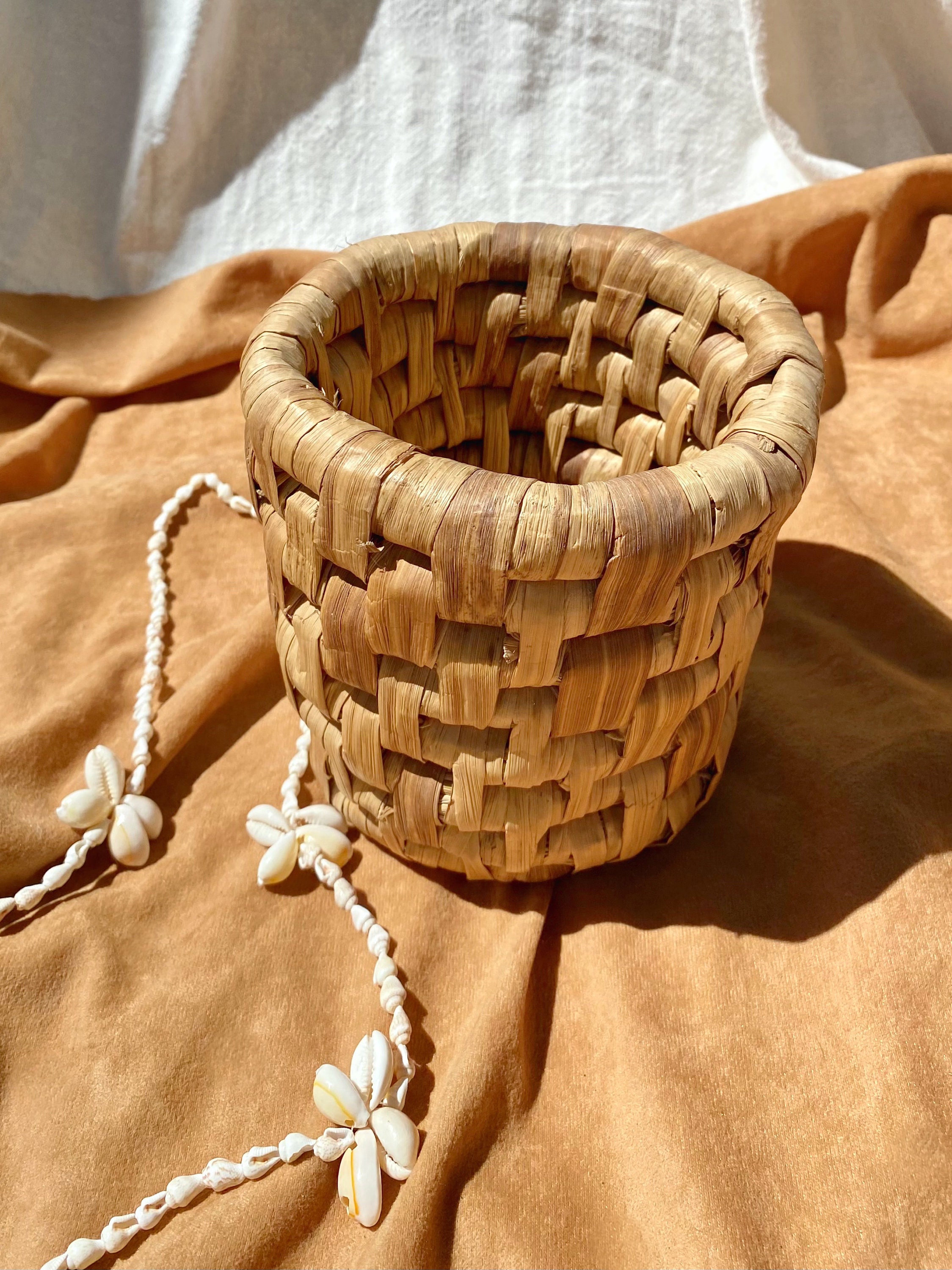 Home & Hobby Craft Supplies & Tools Small Banana Leaf Wicker Basket