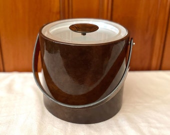 Georges Briard Mid-Century Tortoise Shell Lucite Ice Bucket