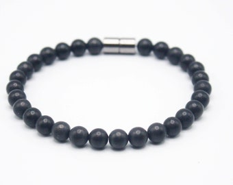 Shungite Bracelet for Men/Women 6mm/8mm/10mm Energy Protection Bracelet Genuine Shungite AAA Grade with Magnetic Clasp
