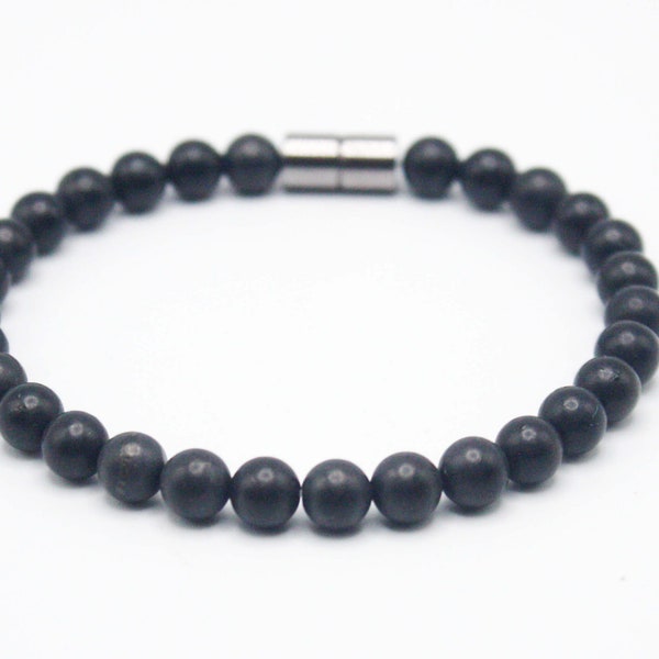 Shungite Bracelet for Men/Women 6mm/8mm/10mm Energy Protection Bracelet Genuine Shungite AAA Grade with Magnetic Clasp