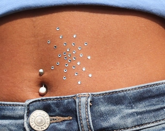 Tatuajes de cristal Swarovski - Tatuajes temporales - Joyas para cuerpo y rostro para festivales y raves Sunburst