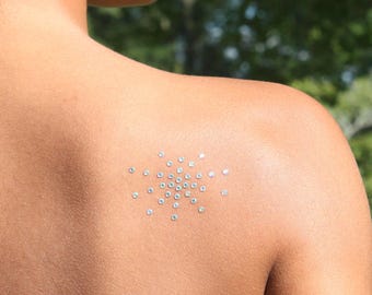Tatuaje temporal de cristales de Swarovski: Joyas corporales Sunburst Borealis