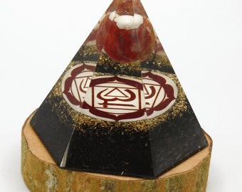 Black Obsidian Orgonite Pyramid - A Beacon of Protection and Energy Healing