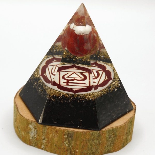 Black Obsidian Orgonite Pyramid - A Beacon of Protection and Energy Healing