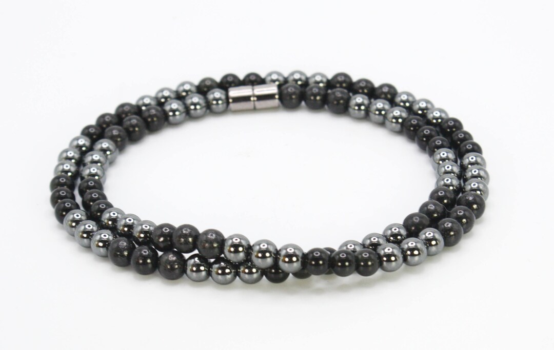 Protection Stone Necklace Hematite Obsidian Shungite Neckless With ...
