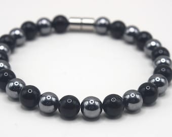 8MM Noble Elite Shungite & Black Tourmaline Bracelet - Frequency Protection Stones - Shield Crystals - Grounding Talisman Handmade in USA