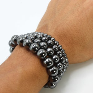 Braccialetti in ematite da 6/8/10/12 mm con chiusura magnetica - Gioielli con pietre di messa a terra e protezione