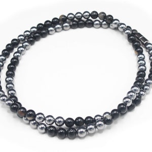 Black Tourmaline & Noble Elite Shungite Necklace - Frequency Protection Stones - Shield Crystals - Grounding Talisman Handmade in USA