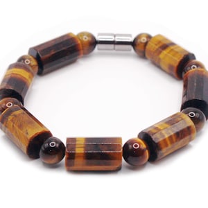 Tiger Eye Bracelet for Men/Women Spiritual Protection Jewelry Motivation Confidence Ambition Genuine Gemstones for Healing