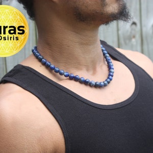 Lapis Lazuli Necklace 6mm/8mm/10mm - Blue Lapis Beaded Neckless - Natural Healing Crystals - Psychic Enhancement - Intuition - Higher Wisdom