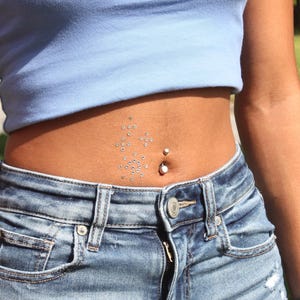 Vintage Swarovski Crystal Temporary Tattoo Snowflake Tattoo Body Jewels Face Tattoo for Festivals & Raves Synthetic Diamond Body Accents