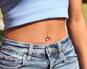 Tatuaje temporal de cristal de Swarovski: Joyas corporales Rave